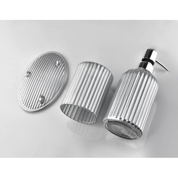 Bathlab ARI SILVER Komplet Łazienkowy 400ml matowy srebrny