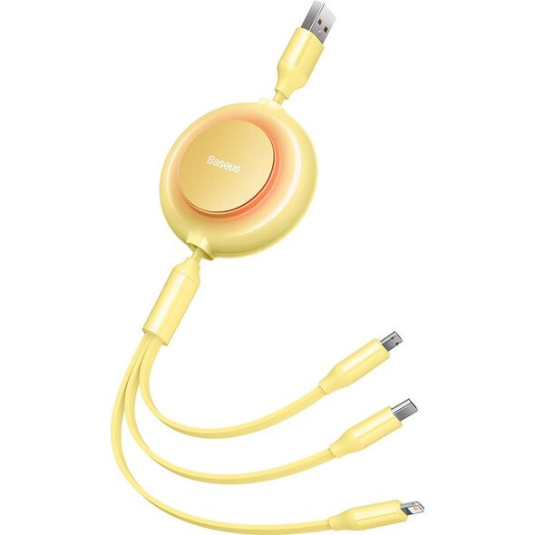 Kabel USB Baseus USB-A - USB-C + microUSB + Lightning 1.1 m Żółty (BSU3385YEL)