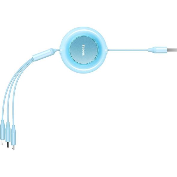 Kabel USB Baseus USB-A - USB-C + microUSB + Lightning 1.1 m Niebieski (BSU3383BLU)