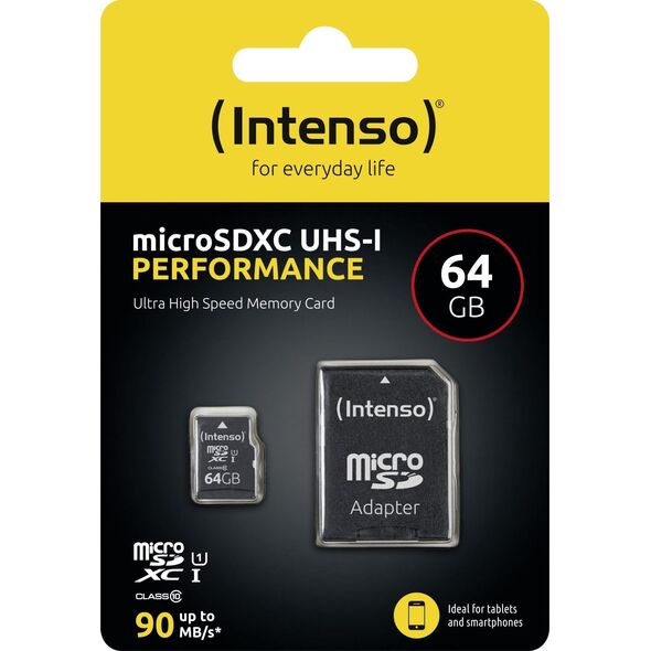 Karta Intenso Performance MicroSDXC 64 GB Class 10 UHS-I/U1  (3424490)