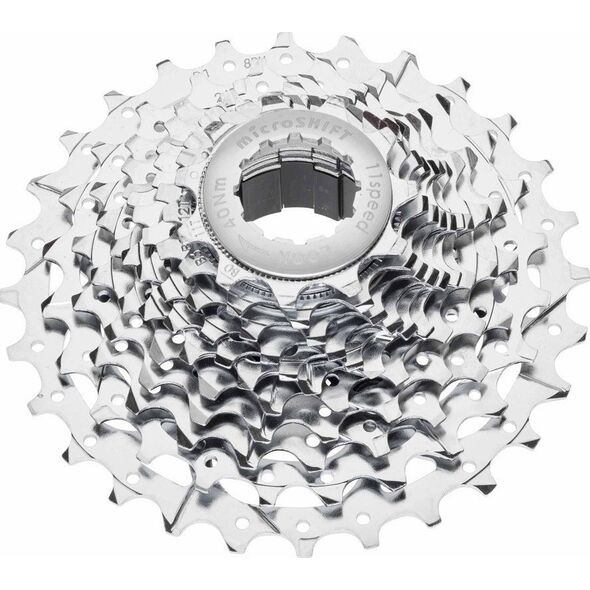 Microshift Kaseta MICROSHIFT XLE 10.rzędowa, Stalowa, Kompatybilna z Shimano, 11-13-15-17-19-21-24-28-32-36, Chrom, Mocowanie Spider(Al.) (NEW)