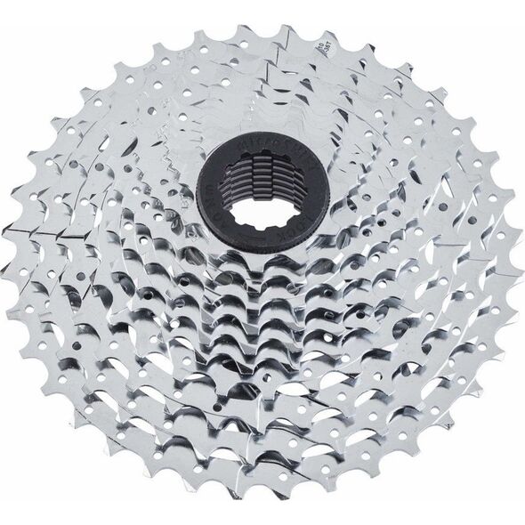 Microshift Kaseta MICROSHIFT R10/XLE 10.rzędowa, Stalowa, Kompatybilna z Shimano, 11-12-13-15-17-19-21-24-28-34, Chrom (NEW)