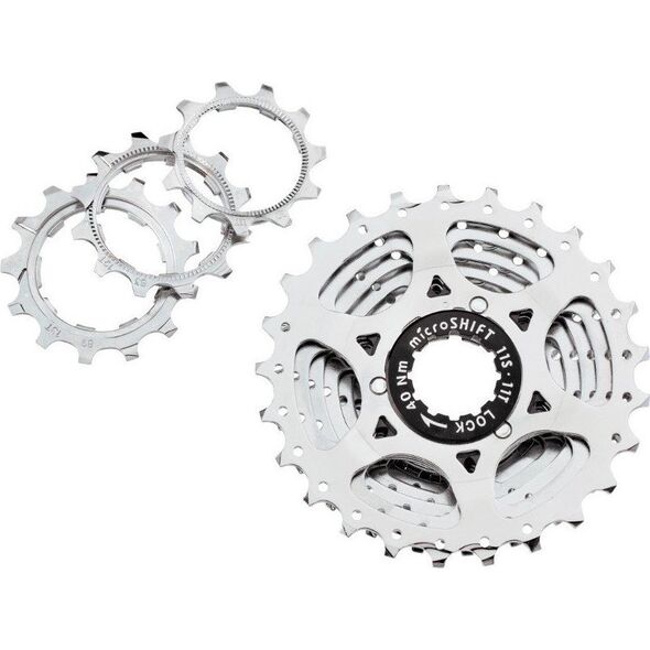 Microshift Kaseta MICROSHIFT CENTOS 11.rzędowa, Stalowa, Kompatybilna z Shimano, 11-12-13-14-15-17-19-21-24-28-32, Chrom, (NEW)