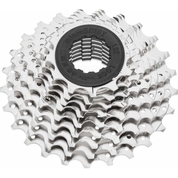 Microshift Kaseta MICROSHIFT R9, 9.rzędowa, Stalowa, Kompatybilna z Shimano, 11-12-13-15-17-19-21-23-25, Nikiel (NEW)