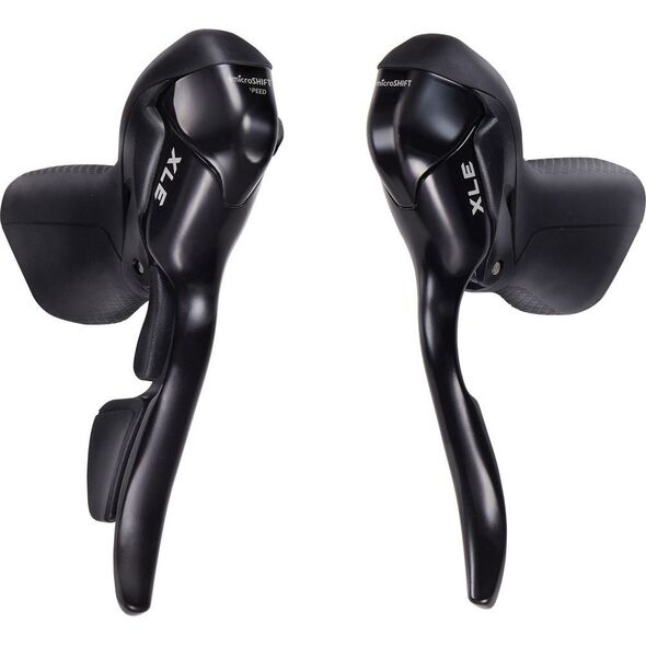 Microshift Klamkomanetki MICROSHIFT XLE, Para, 10.rzędowe, Kompatybilne z Shimano, Dual Control, Lewa Klamka Tylko z Dźwignią Hamulca, Czarne (NEW)