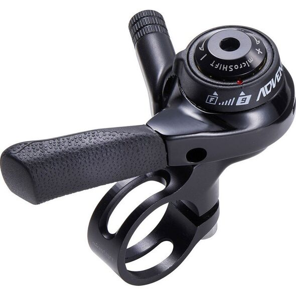 Microshift Manetka MICROSHIFT ADVENT, Prawa, 9.rzędowa, Nie kompatybilna z Shimano, Thumb Shifter, Friction/Indeksowanie (NEW)