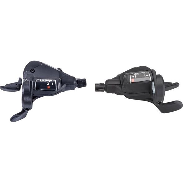 Microshift Manetki MICROSHIFT MEZZO, Para, 8.rzędowe(2x8), Kompatybilne z Shimano, Thumb Tap, Optyczny Wskaźnik Przełożeń (NEW)