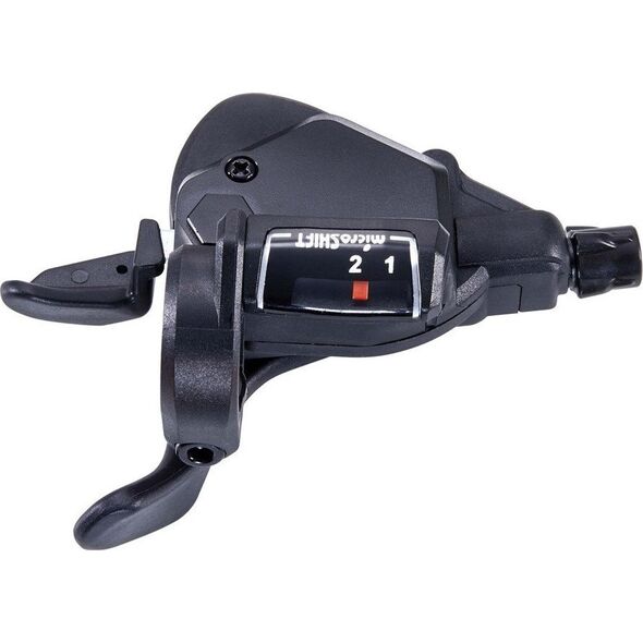Microshift Manetka MICROSHIFT, Lewa, 2.rzędowa, Kompatybilna z Shimano, Thumb Tap, Optyczny Wskaźnik Przełożeń (NEW)