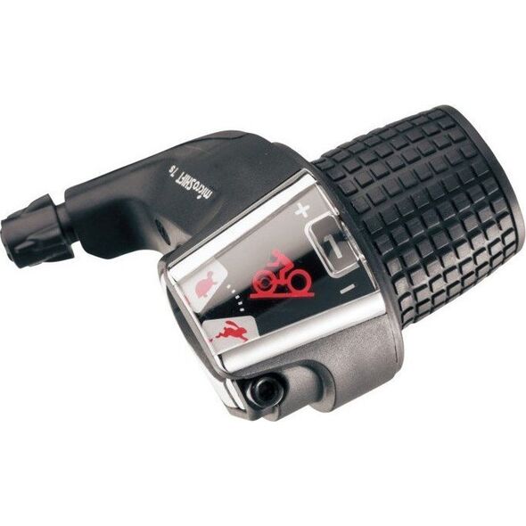 Microshift Manetka MICROSHIFT, Prawa, 7.rzędowa, Kompatybilna z Shimano, Twist Shifter, Optyczny Wskaźnik Przełożeń (NEW)