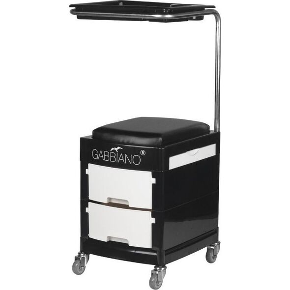Activeshop POMOCNIK - TABORET DO PEDICURE 16 PLUS CZARNY/BIAŁY