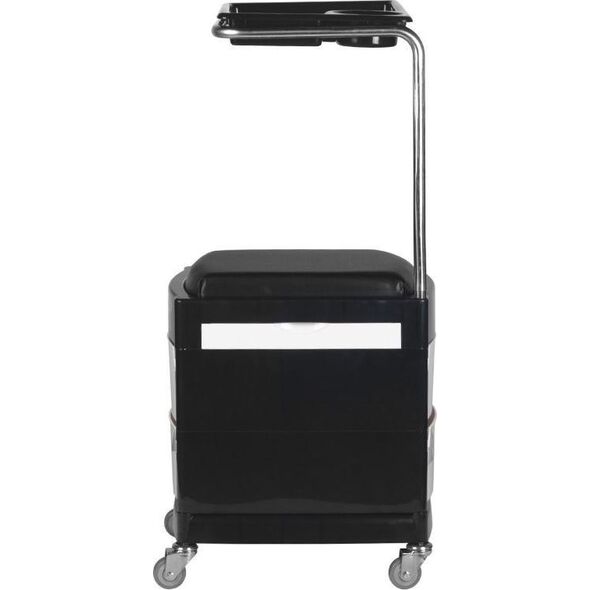 Activeshop POMOCNIK - TABORET DO PEDICURE 16 PLUS CZARNY/BIAŁY