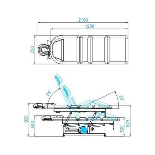 Azzurro LEŻANKA ELEKTR. DO MASAŻU AZZURRO 693A 1 SILN. BIAŁA