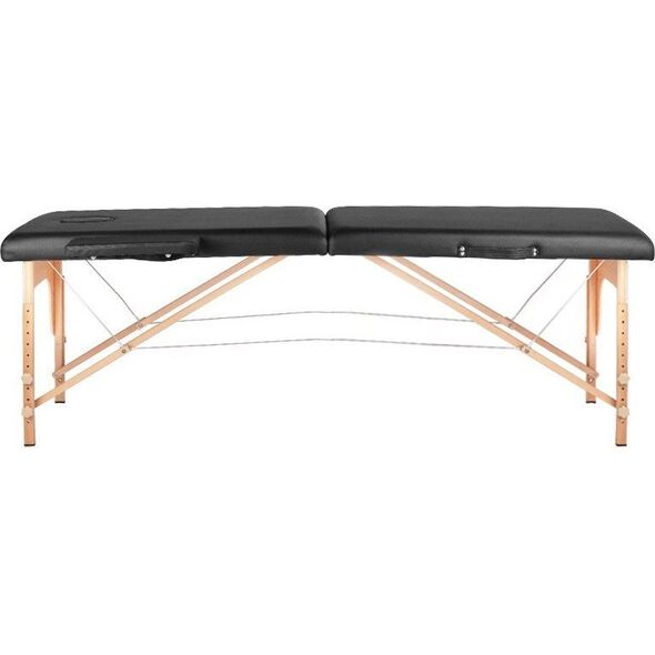 Activeshop STÓŁ SKŁADANY DO MASAŻU WOOD KOMFORT ACTIV FIZJO 2 SEGMENTOWE CZARNY