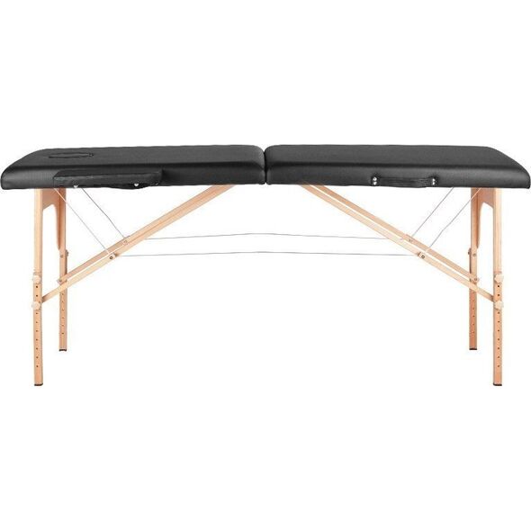 Activeshop STÓŁ SKŁADANY DO MASAŻU WOOD KOMFORT ACTIV FIZJO 2 SEGMENTOWE CZARNY