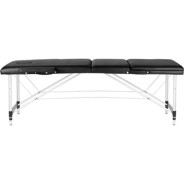 Activeshop STÓŁ SKŁADANY DO MASAŻU ALUMINIOWY KOMFORT ACTIV FIZJO 3 SEGMENTOWY CZARNY