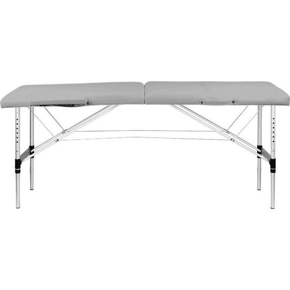 Activeshop STÓŁ SKŁADANY DO MASAŻU ALUMINIOWY KOMFORT ACTIV FIZJO 2 SEGMENTOWY SZARY