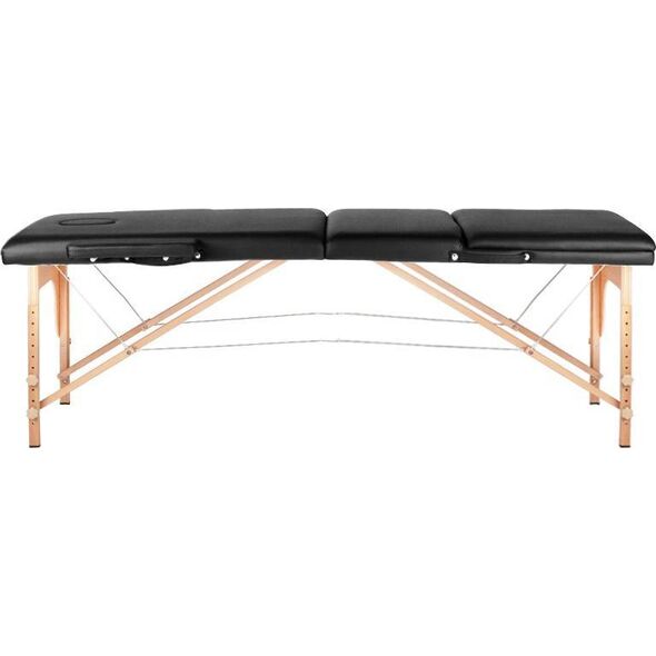 Activeshop STÓŁ SKŁADANY DO MASAŻU WOOD KOMFORT ACTIV FIZJO 3 SEGMENTOWE CZARNY