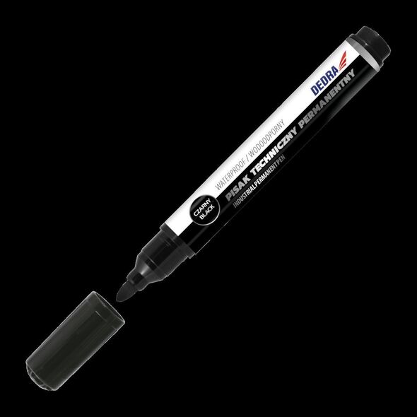 Dedra Marker techniczny permanentny czarny,okrągły 1.5mm, 2szt