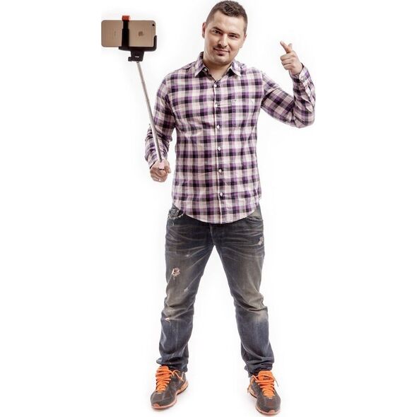 Selfie stick MadMan MadMan Selfie tyč DELUXE BT 100 cm růžová (monopod)