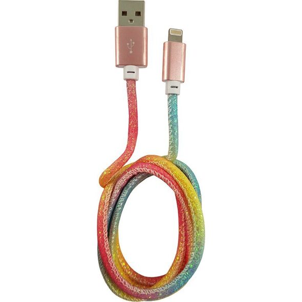 Kabel USB LC-Power USB-A - Lightning 1 m Wielokolorowy (31331C)