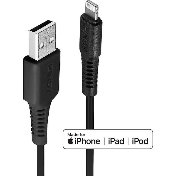 Kabel USB Lindy Lightning - USB-A 2 m Czarny (31321)