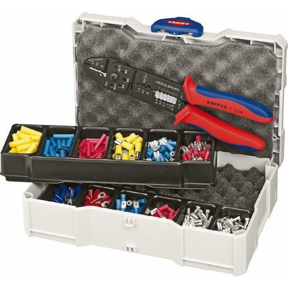 Knipex KNIPEX SZCZYPCE DO ZACISKANIA TULEJEK I KOŃCÓWEK W ZESTAWIE Z KOŃCÓWKAMI I WALIZKĄ