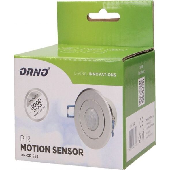 Orno Czujnik ruchu 360st. IP20, 1200W, aluminium, do sufitów podwieszanych, regulacja położenia sensora