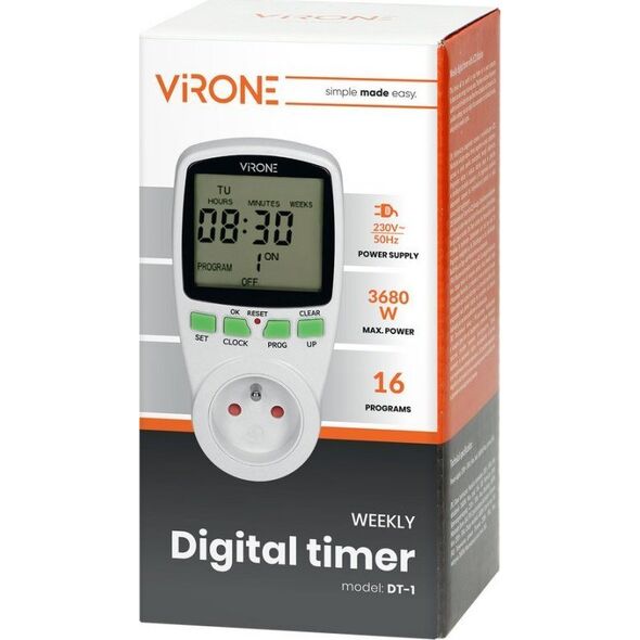 Orno Elektroniczny programator czasowy DT-1 z wyświetlaczem LCD