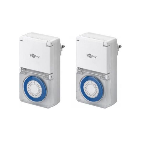 Goobay Zestaw 2 sztuk, zegar analogowy IP44