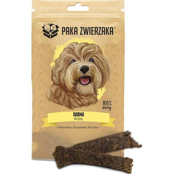 Paka Zwierzaka Przysmaki Stripsy Sarna 100% 70g