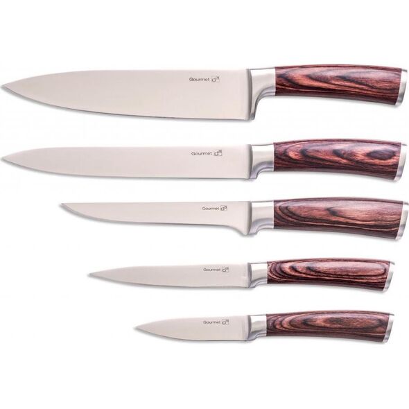 G21 G21 Zestaw noży Gourmet Nature, 5 szt + klocek bambusowy
