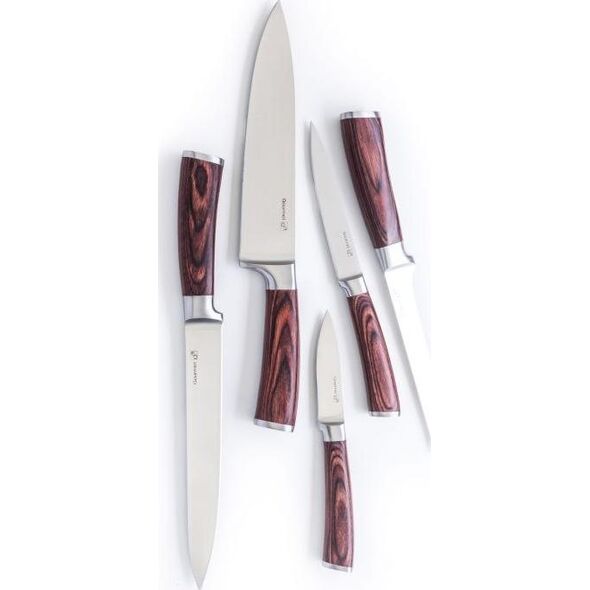 G21 G21 Zestaw noży Gourmet Nature, 5 szt + klocek bambusowy