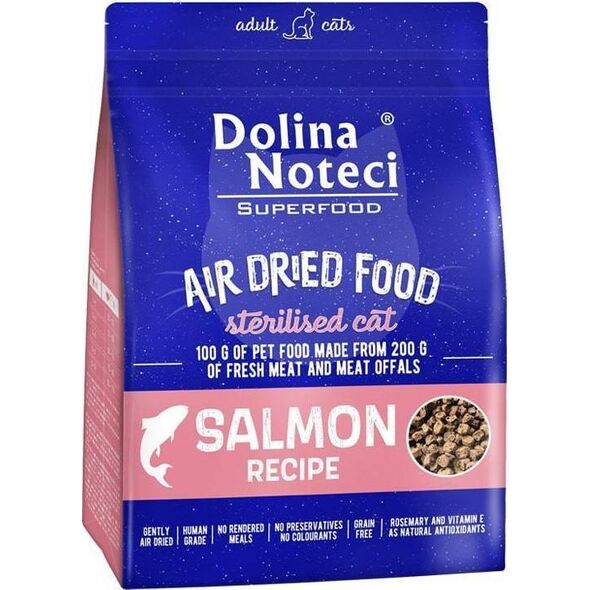 Dolina Noteci DOLINA NOTECI Superfood Danie z łososia- karma suszona dla kotów sterylizowanych 1kg