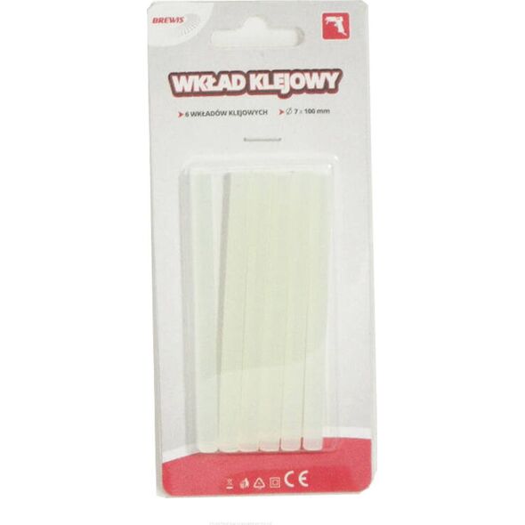 Wkłady klejowe BREWIS Wkład do pistoletu przeźroczysty 7mm 6szt