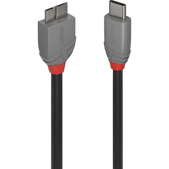 Kabel USB Lindy USB-C - micro-B 1 m Czarny (36621)