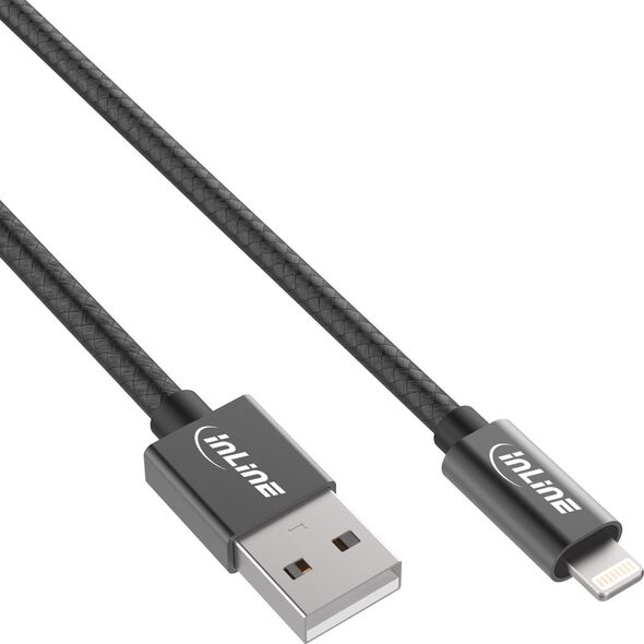 Kabel USB InLine USB-A - Lightning 2 m Szary (31422B)
