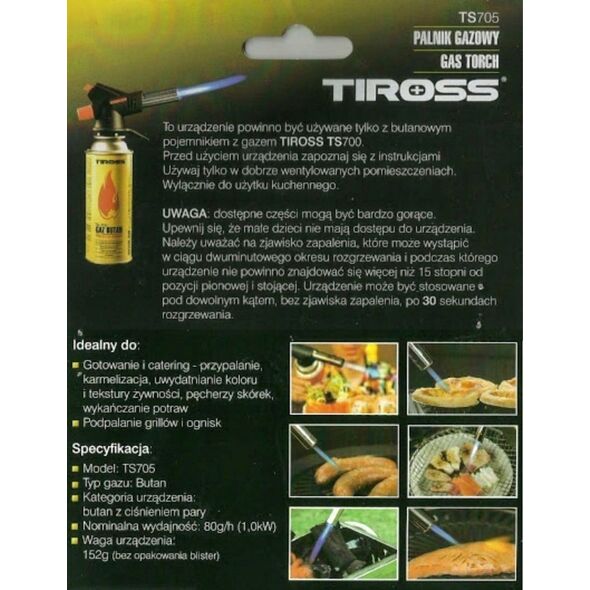 Tiross PALNIK GAZOWY + KARTUSZ 227g LUTLAMPA LUTOWNICA TIROSS TS-705-G