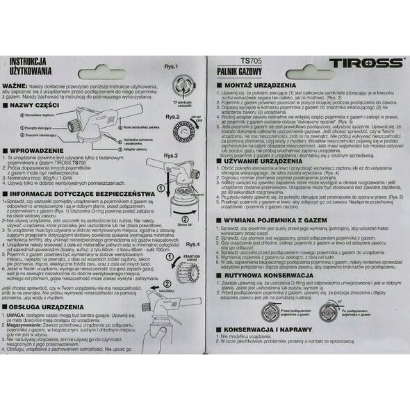 Tiross PALNIK GAZOWY + KARTUSZ 227g LUTLAMPA LUTOWNICA TIROSS TS-705-G