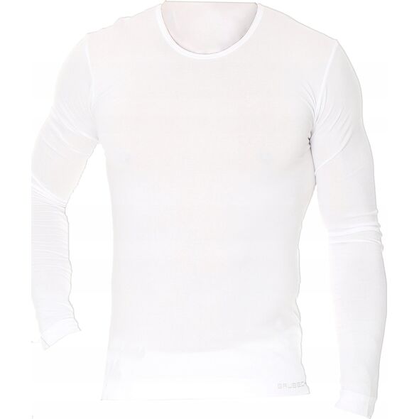 Brubeck LS01120A Koszulka męska z długim rękawem biały COMFORT COTTON  S