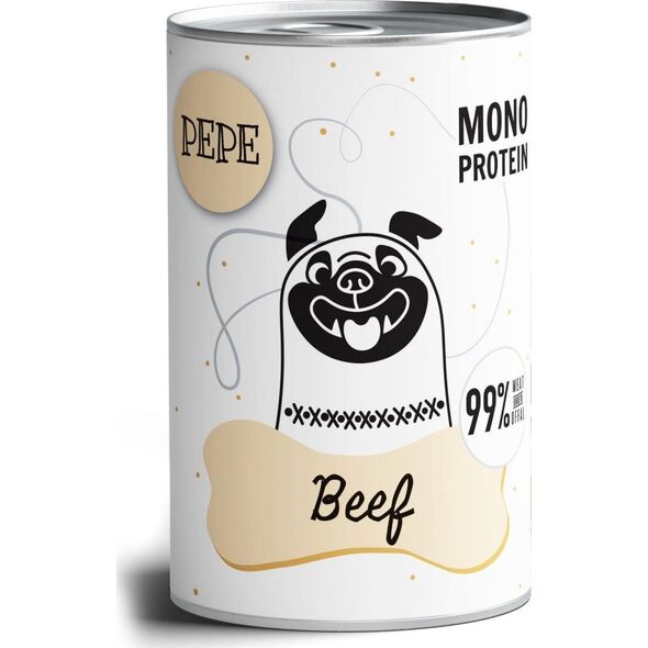 Paka Zwierzaka Mokra karma PEPE MONO PROTEIN Beef (wołowina) 400g