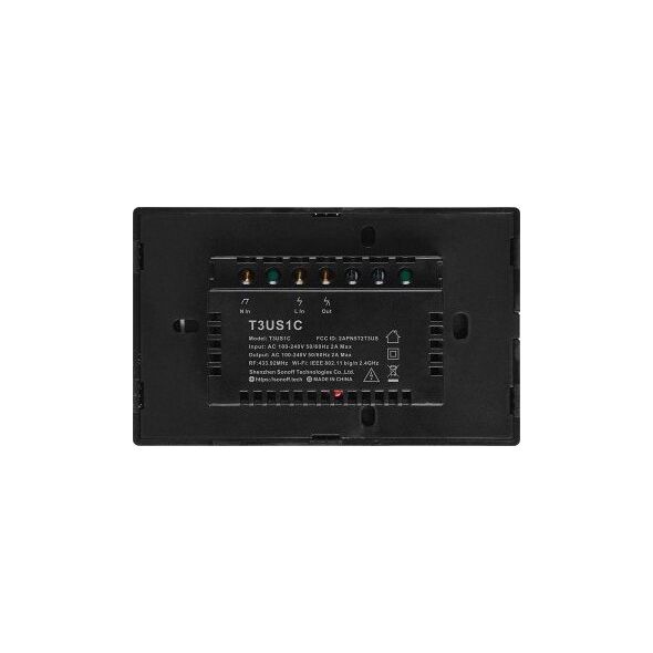 Sonoff T3US1C - 1-gang Wi-Fi Smart Wall Switch US - Black