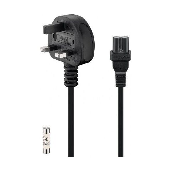 Kabel zasilający Goobay Kabel przyłączeniowy do sieci brytyjskiej, 1,5 m, czarny - Długość kabla 1.5 m