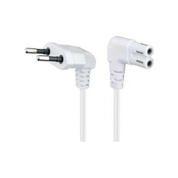 Kabel zasilający Goobay Kabel przyłączeniowy z wtyczką Euro, obustronnie kątowy, 0,75 m, biały - Długość kabla 0.75 m