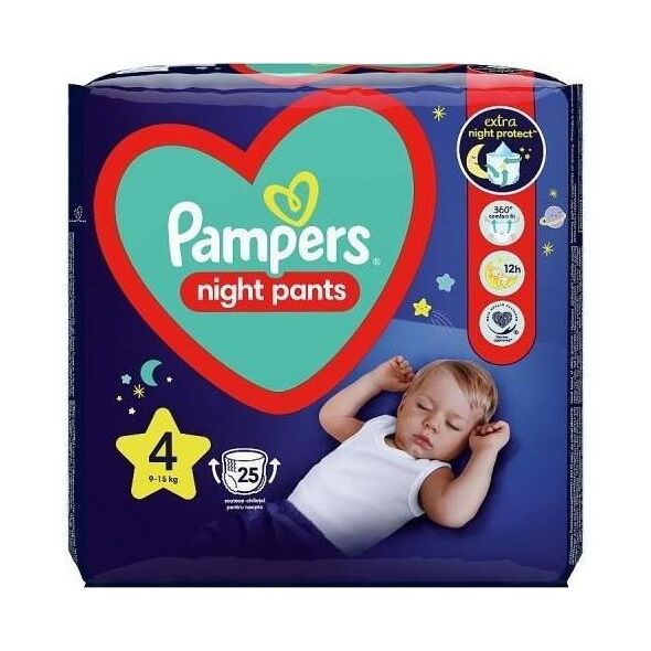 Pampers Night Pants 4, 9-15 kg, 25 szt.