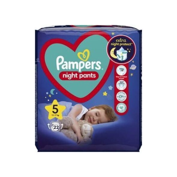 Pampers Pieluchomajtki Night Pants 5, 12-17 kg, 22 szt.
