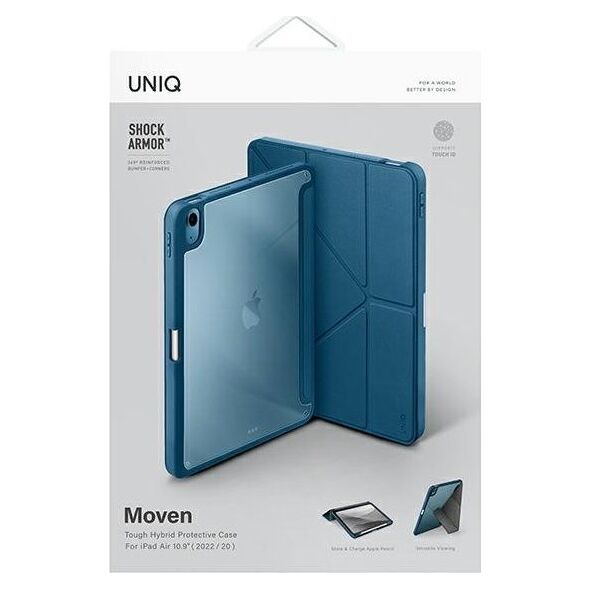 Etui na tablet Uniq UNIQ etui Moven iPad Air 10.9 (2022/2020) Antimicrobial niebieski/carpi blue