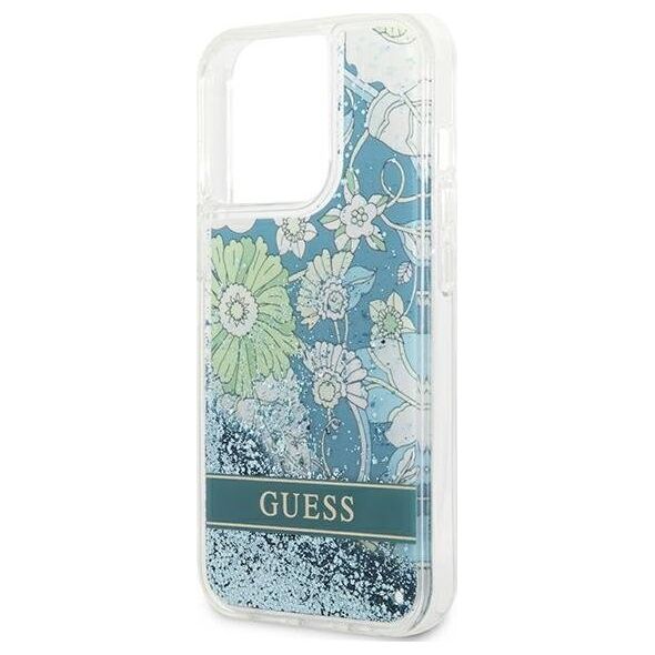 Guess Guess GUHCP13LLFLSN iPhone 13 Pro / 13 6,1" zielony/green hardcase Flower Liquid Glitter