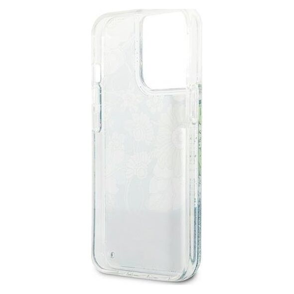 Guess Guess GUHCP13LLFLSN iPhone 13 Pro / 13 6,1" zielony/green hardcase Flower Liquid Glitter