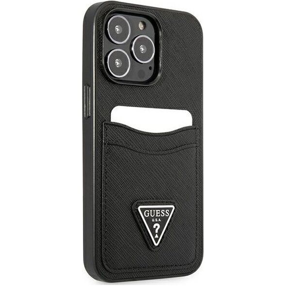 Guess Guess GUHCP13LPSATPK iPhone 13 Pro / 13 6,1" czarny/black hardcase SaffianoTriangle Logo Cardslot
