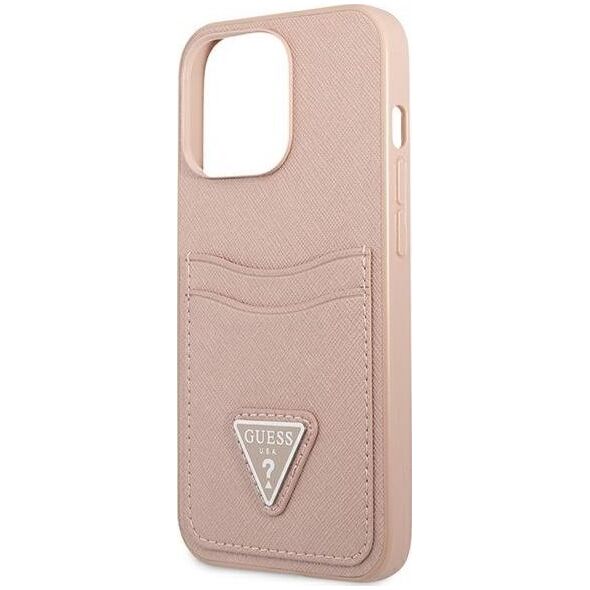 Guess Guess GUHCP13LPSATPP iPhone 13 Pro / 13 6,1" różowy/pink hardcase SaffianoTriangle Logo Cardslot